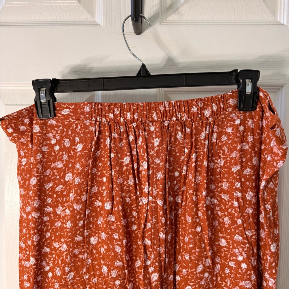 wild fable Rust Orange Floral Button-Front Maxi Skirt - Picture 4 of 6